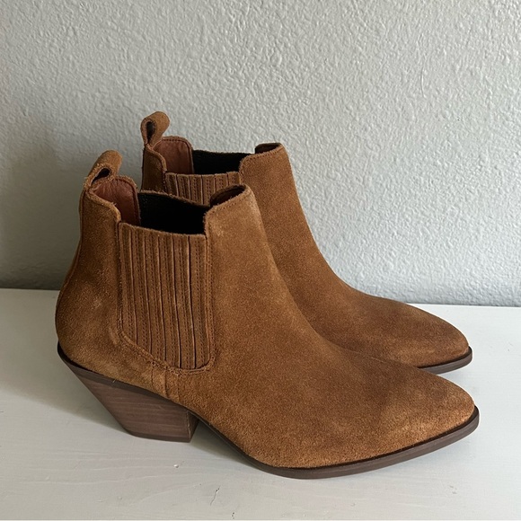 Patina x Portland Leather Goods "Dakota" Western suede ankle boot size 7.5 - Picture 1 of 8